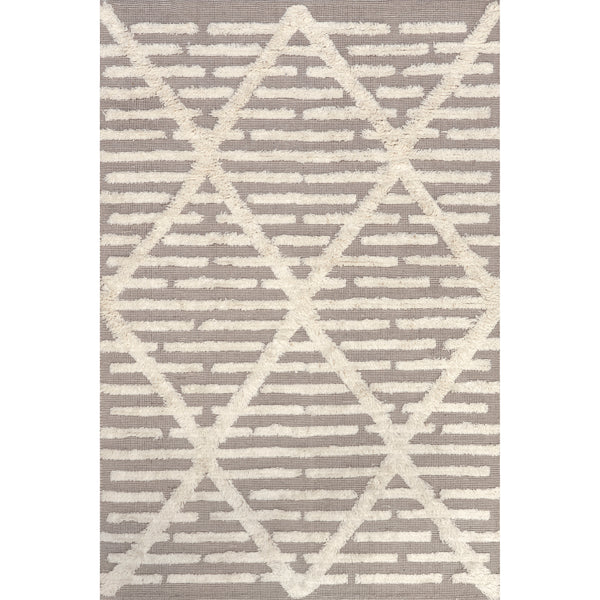 nuloom Kandice Contemporary Trellis Wool Blend Area Rug Beige
