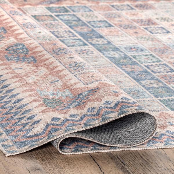 Nuloom Kasha Bohemian Tiles Machine Washable Area Rug Beige