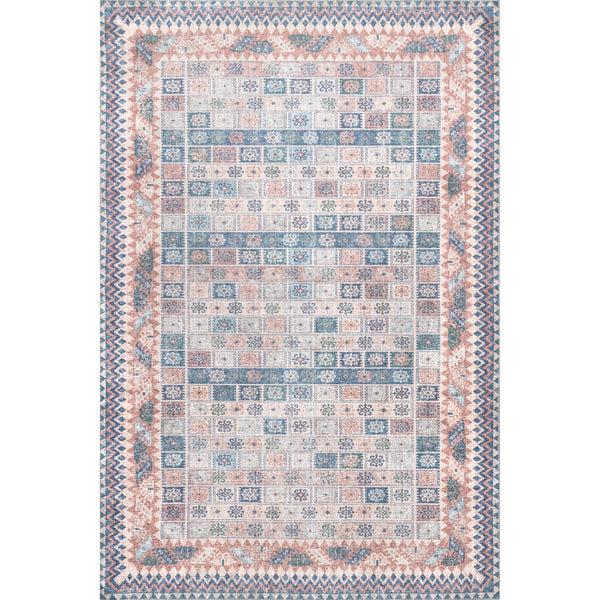 nuloom Kasha Bohemian Tiles Machine Washable Area Rug Beige