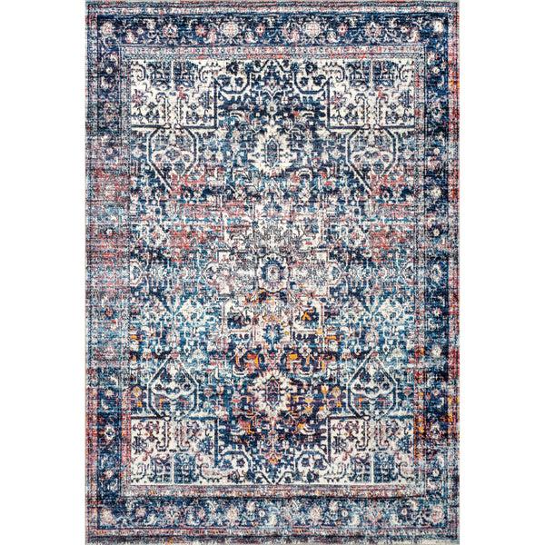 nuloom Kasi Vintage Persian Machine Washable Area Rug Blue