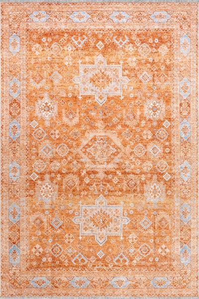 nuloom Kaski Geometric Machine Washable Area Rug Peach