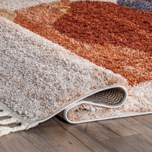 Nuloom Kassidy Shaggy Contemporary Tassel Area Rug Blue