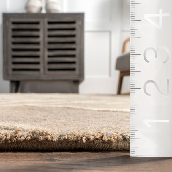 Nuloom Kassy Modern Geometric Wool Area Rug Natural