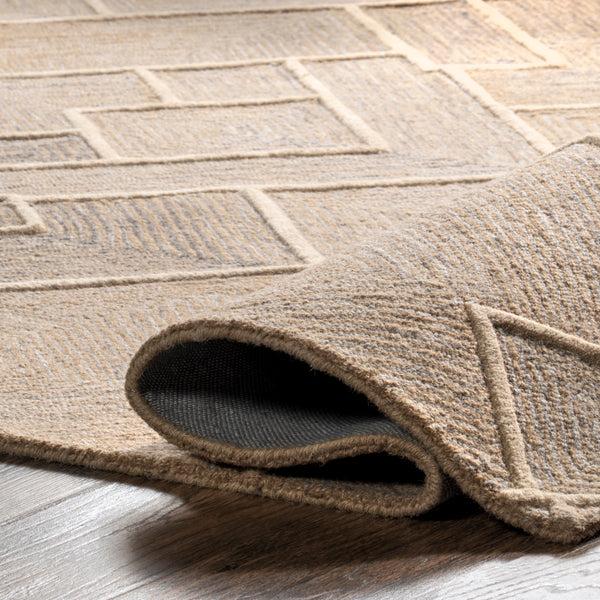 Nuloom Kassy Modern Geometric Wool Area Rug Natural