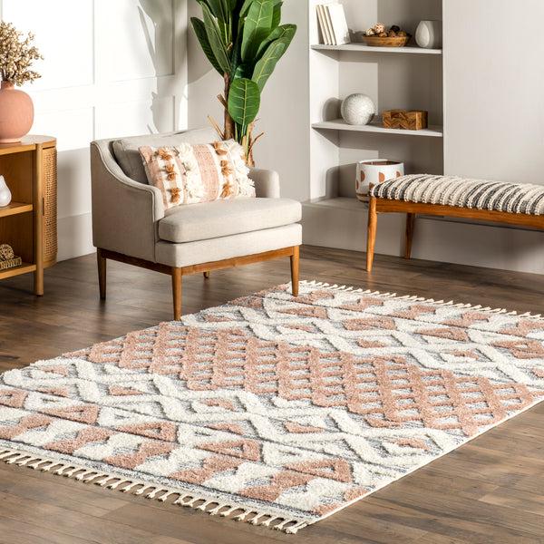Nuloom Katerina Transitional Tasseled Area Rug Pink