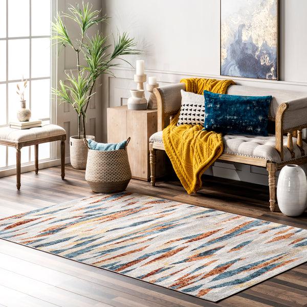 Nuloom Katya Contemporary Waves Machine Washable Area Rug Multi
