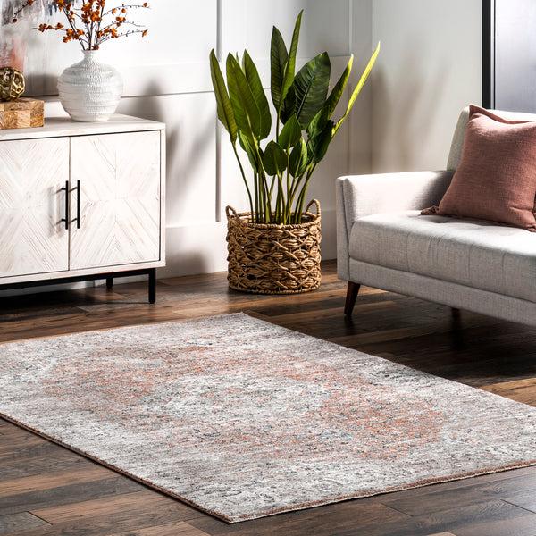 Nuloom Kayleigh Traditional Faded Fringe Area Rug Rust