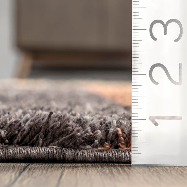 Nuloom Kaylie Shaggy Modern Geometric Tassel Area Rug Rust