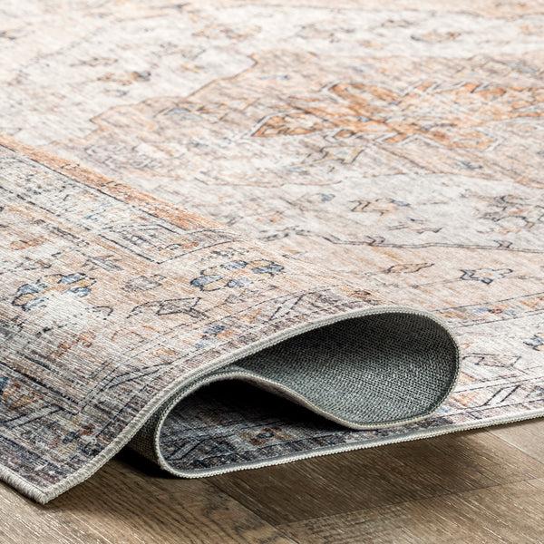 Nuloom Keila Vintage Stain Repellent Machine Washable Area Rug Rust