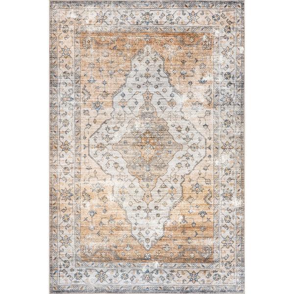 nuloom Keila Vintage Stain Repellent Machine Washable Area Rug Rust