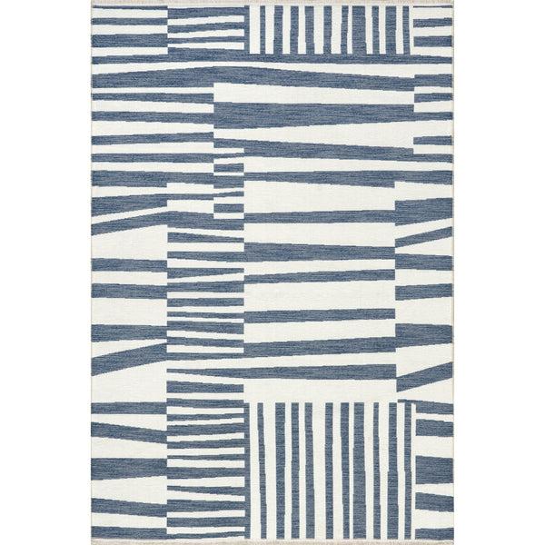 nuloom Kelcey Abstract Striped Machine Washable Area Rug Blue