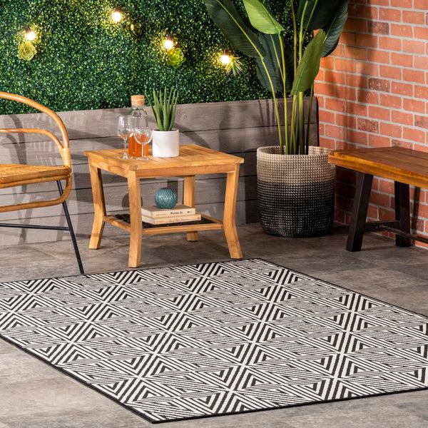 Nuloom Kelsey Modern Abstract Indoor/Outdoor Area Rug Black