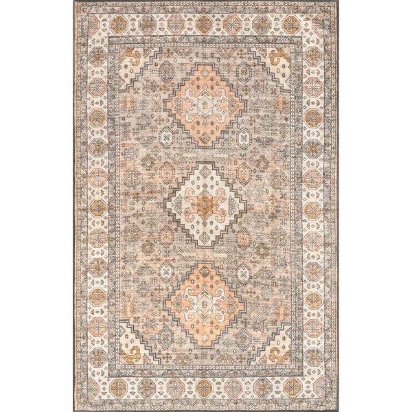 nuloom Kesia Vintage Bordered Machine Washable Area Rug Peach