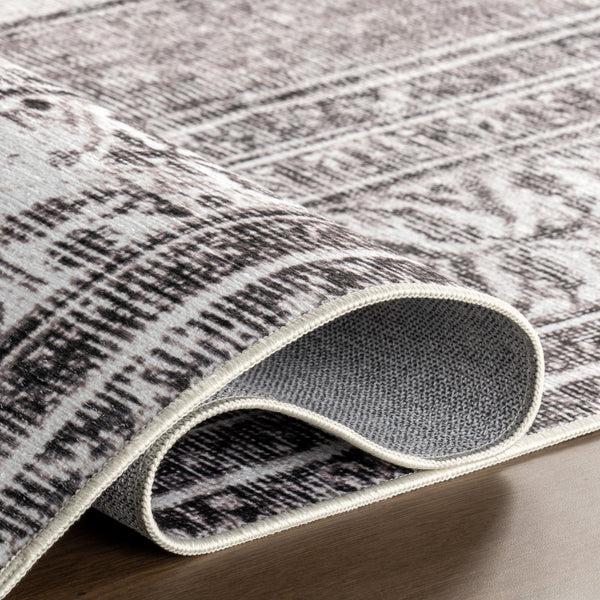 Nuloom Khalani SplashGuard Machine Washable Area Rug Light Grey