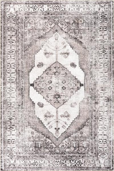 nuloom Khalani SplashGuard Machine Washable Area Rug Light Grey