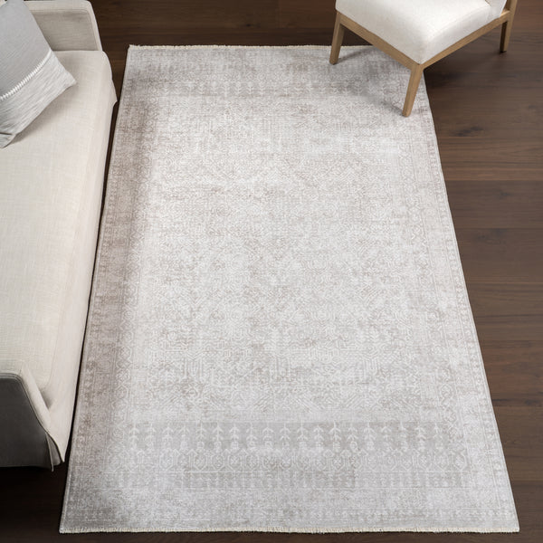 Nuloom Khaleesi SpinClean Medallion Machine Washable Area Rug Light Grey