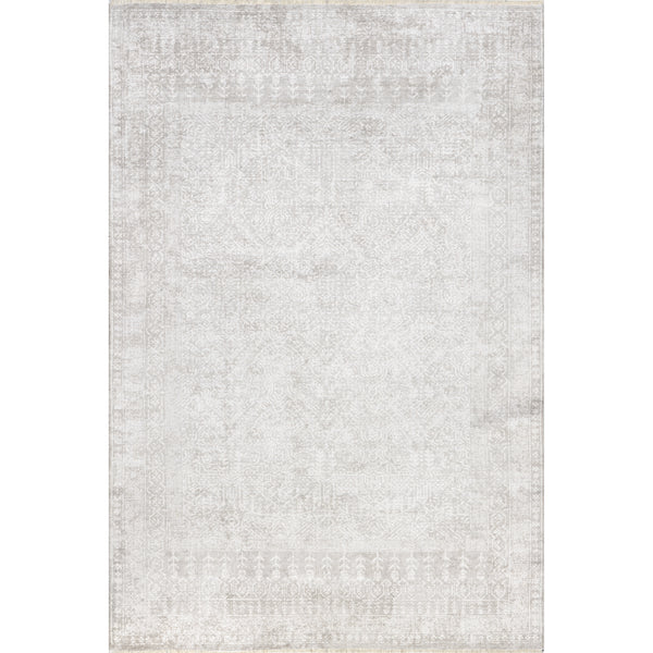 nuloom Khaleesi SpinClean Medallion Machine Washable Area Rug Light Grey