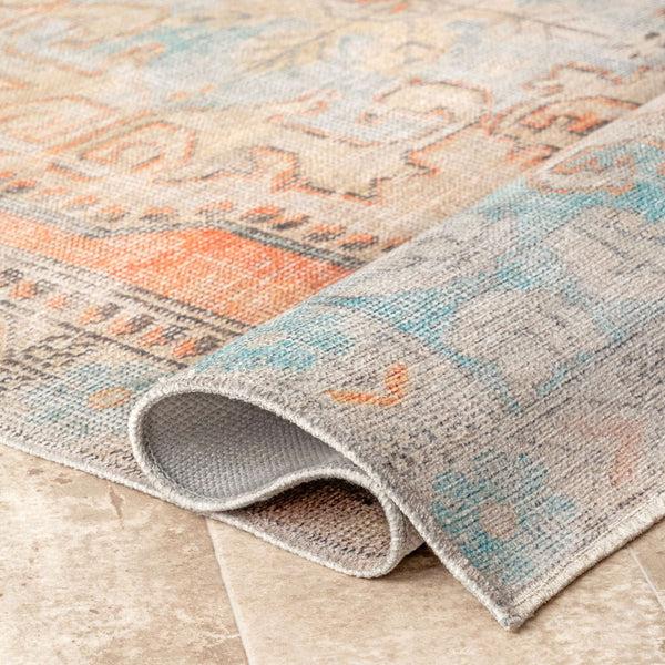 Nuloom Khloe Printed Snowflake Medallion Flatweave Orange