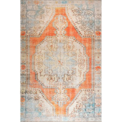 nuloom Khloe Printed Snowflake Medallion Flatweave Orange