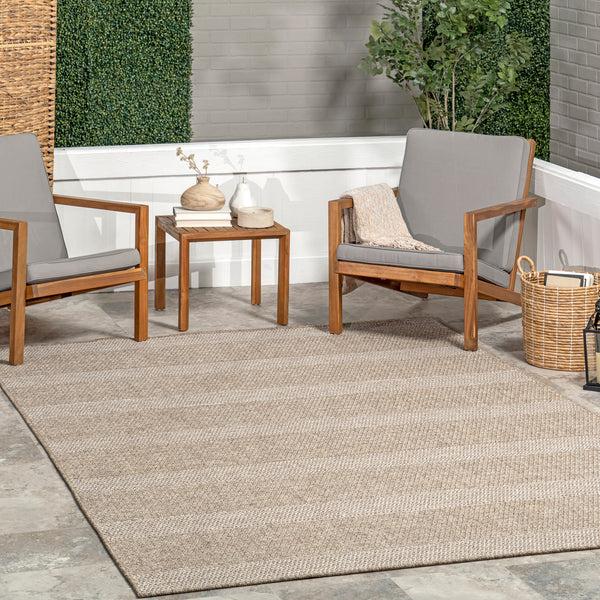 Nuloom Kiana Faded Striped Indoor/Outdoor Area Rug Gray