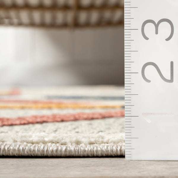 Nuloom Kiandra Colorful Bars Indoor/Outdoor Area Rug Beige