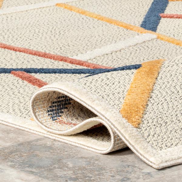Nuloom Kiandra Colorful Bars Indoor/Outdoor Area Rug Beige