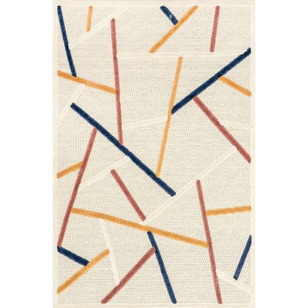 nuloom Kiandra Colorful Bars Indoor/Outdoor Area Rug Beige