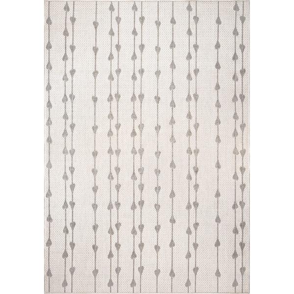 Nuloom Kiernan Vertical Teardrop Stripe Indoor/Outdoor Area Rug Charcoal