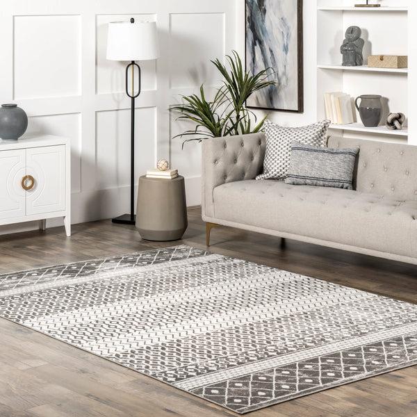 Nuloom Kimberly Transitional Moroccan Banded Area Rug Gray