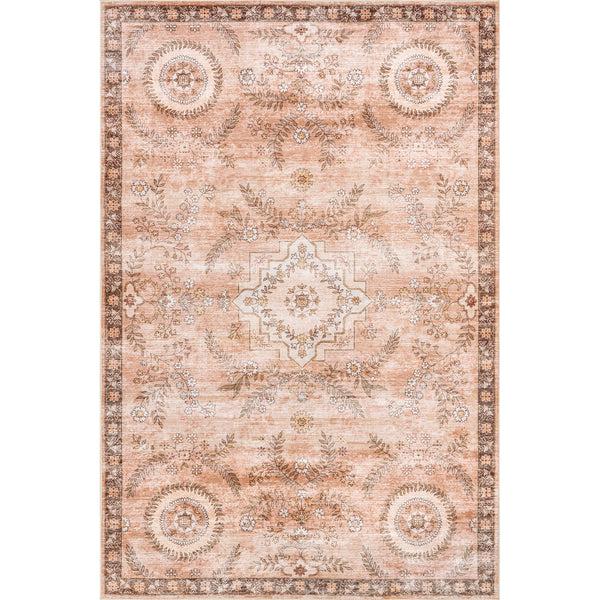 nuloom Kirsi Vintage Medallions Machine Washable Area Rug Rust