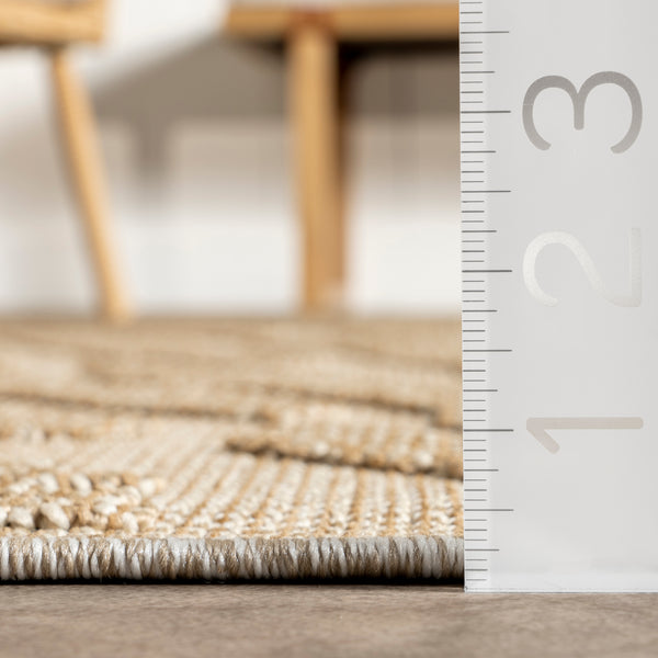 Nuloom Kisha Transitional Abstract Indoor/Outdoor Area Rug Beige