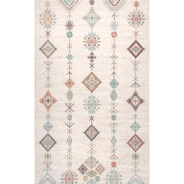 nuloom Kiya Machine Washable Moroccan Tribal Geometric Area Rug Light Gray