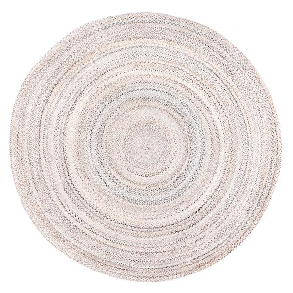 nuloom Kyla Handmade Braided Farmhouse Round Area Rug Beige