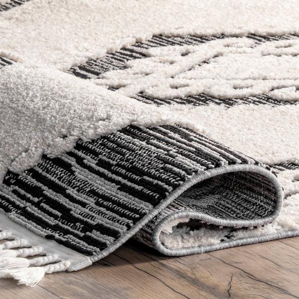 Nuloom Kylee Soft Shaggy Textured Tassel Area Rug Gray