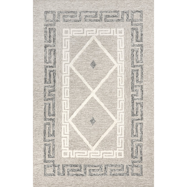 nuloom Lachlan Geometric Border Wool Area Rug Beige
