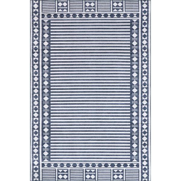 nuloom Lacie Multi Striped Machine Washable Indoor/Outdoor Area Rug Blue