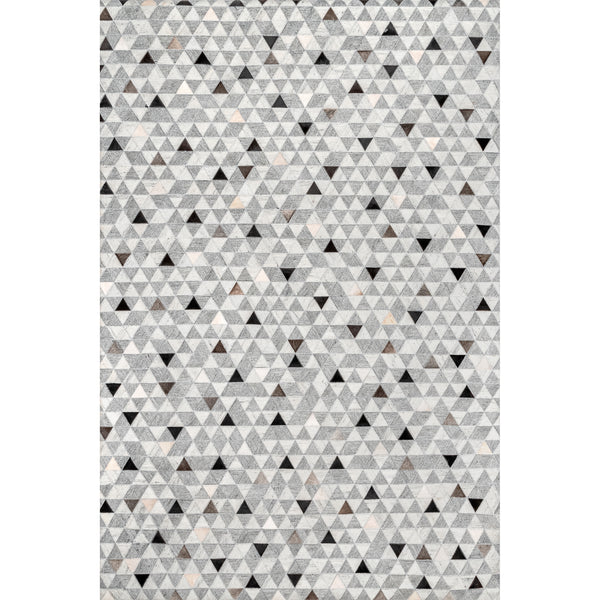 nuloom Laine Leather Blend Modern Triangle Area Rug Gray