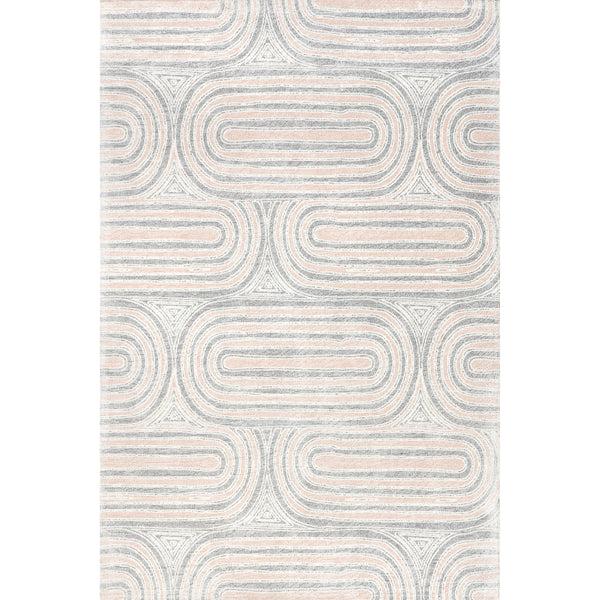 nuloom Larkin Modern Geometric Tasseled Area Rug Ivory