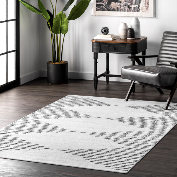 nuloom Laurel Medallion Machine Washable Area Rug White