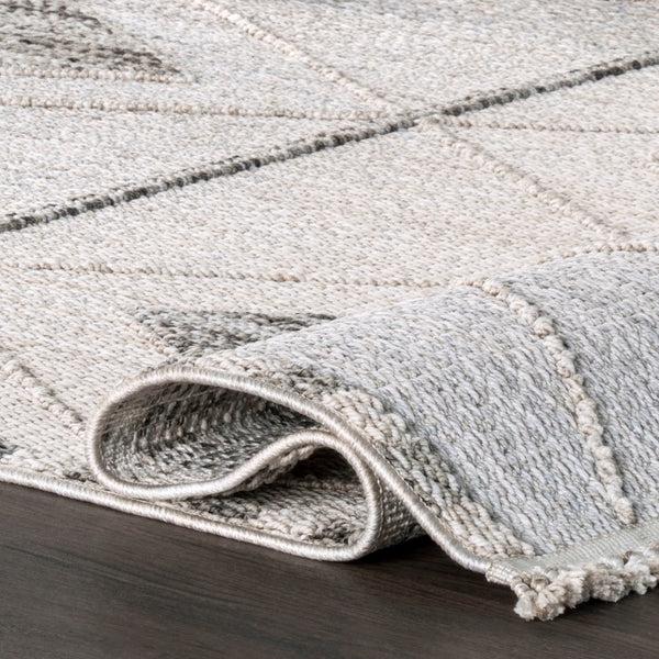 Nuloom Lavera Geometric Elevated Diamonds Area Rug Light Gray