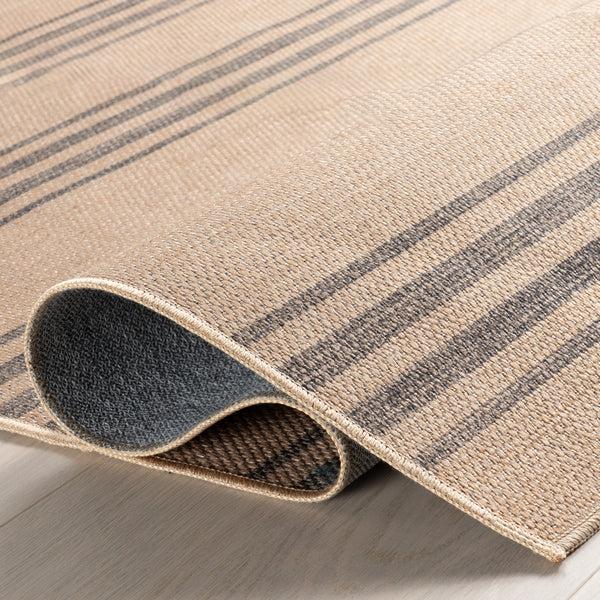 Nuloom Lavina Striped Easy Jute Machine Washable Area Rug Natural