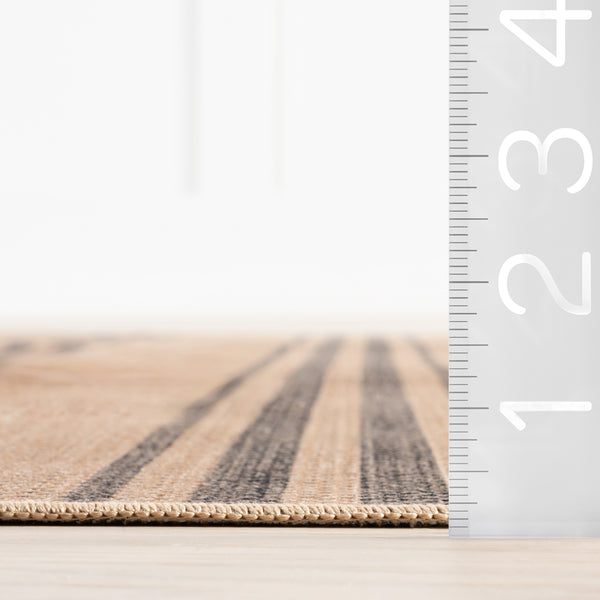 Nuloom Lavina Striped Easy Jute Machine Washable Area Rug Natural