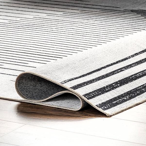 Nuloom Leah Machine Washable Geometric Moon Phase Area Rug Gray
