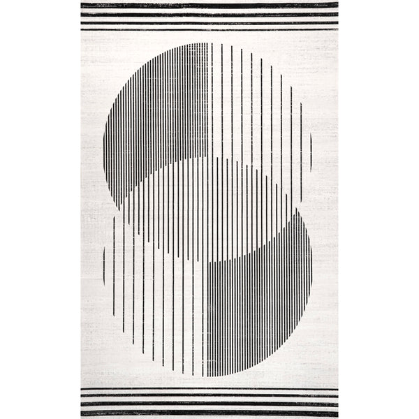 nuloom Leah Machine Washable Geometric Moon Phase Area Rug Gray