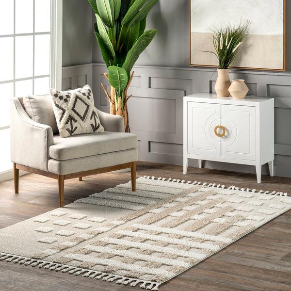 Nuloom Leena Intertwined Circles High/low Area Rug Ivory