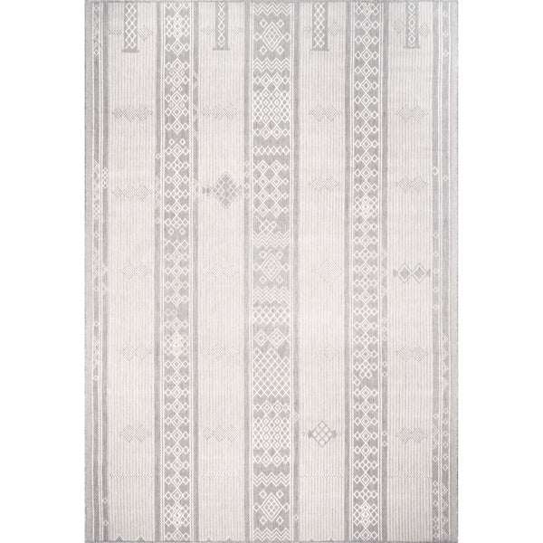 nuloom Leigh Ethnic Stripes Indoor/Outdoor Area Rug Light Grey
