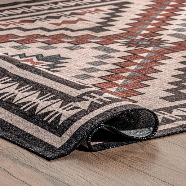 Nuloom Leighton Machine Washable Southwestern Medallion Area Rug Light Orange