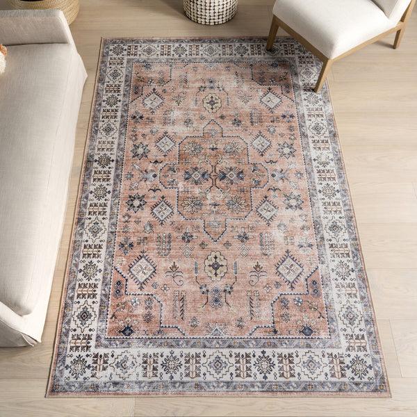 Nuloom Leilany Smart Plus With SplashGuard Area Rug Peach