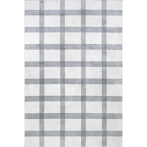 nuloom Lenci Modern Plaid Machine Washable Area Rug Light Gray
