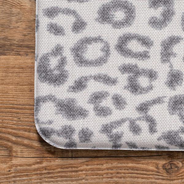 Nuloom Leopard Print Anti Fatigue Kitchen Or Laundry Room Comfort Mat Light Gray